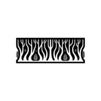 Abstract Forest Silhouette Border Minimalist Black White Element. vector
