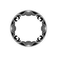 Ornate Black Circle Frame, Art Deco , Minimalist Style. vector