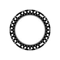 Geometric Circle Frame - Modern Black White. vector