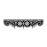 Minimalist Winter Ornament Snowflake Icicle Border vector