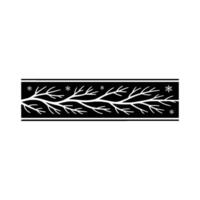 Minimalist Winter Border Branches Snowflakes, Art vector