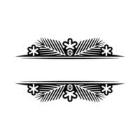 Black and White Ornamental Floral Frame with Space for Text vector