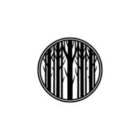 Minimalist Black Forest Circle on, White Background vector