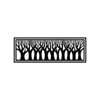 Minimalist Forest Silhouette Abstract Nature on Gray Background vector