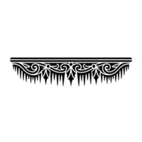 Elegant Black White Decorative Border Element, Art vector