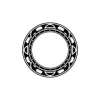 Intricate Circular Ornament , Black White Minimalist Motif vector