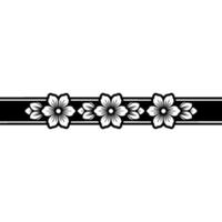 Minimalist Floral Border - Black and White, Elegant and Simple vector