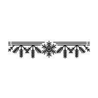 Minimalist Winter Holiday Border with Snowflake and Fir Branches vector