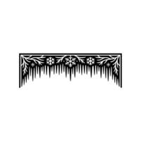 Winter Snowflake Icicle Ornament, Minimalist Silhouette vector