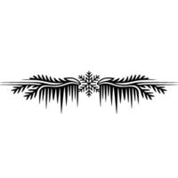 Elegant Winter Border with Icicles and Snowflake vector