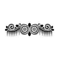 Winter Ornament in Black and White Snowflakes, Icicles, and Swirls vector