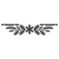 Minimalist Winter Snowflake Fir Border Illustration, Element vector