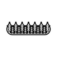 Minimalist Forest Outline Illustration Black Trees in a Curved Frame vector