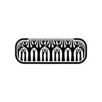 Minimalist Forest Silhouette in a Rounded Rectangle Frame vector