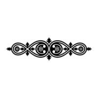 Ornamental Black Winter Snowflake Border on White Background vector