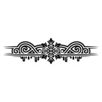 Ornamental Snowflake Border - Elegant Winter Line Art vector