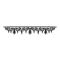 Black White Ornate Border , Wintery Edge, Minimalist, Decorative Element vector