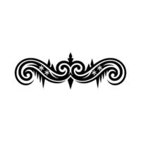 Winter Scroll Ornament Black White Festive Element vector