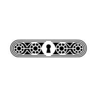 Abstract Keyhole Geometric Pattern, Black White vector