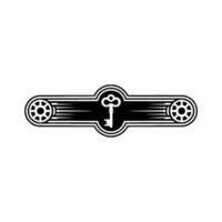 Vintage Key Emblem in Black White Symbol of Security, Access, and Trust vector