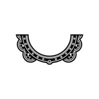 Elegant Black White Decorative Semi-Circle Ornament on White Background vector