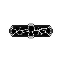 Abstract Stone Element Minimalist Black and White vector