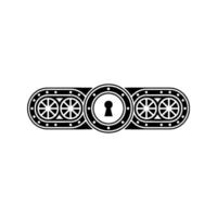 Geometric Lock , Black and White, Minimalist, Security Concept vector
