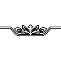 Minimalist Floral Border Black White Line Art Element vector