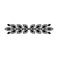 Elegant Leaf Border, Decorative Floral Ornament in Black White on Gradient Background vector