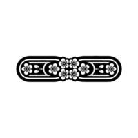 Minimalist Japanese Sakura Border Black Floral Ornament on Gradient Background vector