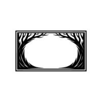 Minimalist Tree Frame Black and White Nature for Invitations Logos vector