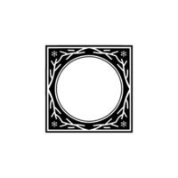Minimalist Winter Circle Frame Illustration, Snowflake Branch Ornament vector
