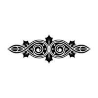 Black Ornate Decorative Element on White vector