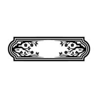 Minimalist Japanese Frame with Floral Branch Motif vector