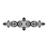 Ornate Black Scrollwork Element on White Background vector