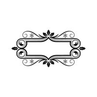 Elegant Winter Frame with Snowflakes and Flourishes on White vector