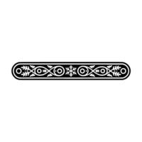 Ornamental Border Snowflake Leaf Motif, Minimalist vector