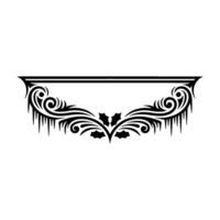 Decorative Black White Winter with Scrollwork and Icicles vector