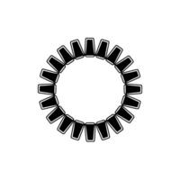 Minimalist Abstract Circle Composition Black White Geometric vector