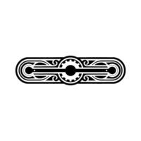 Modern Deco Ornament Geometric Black White , Minimalist vector