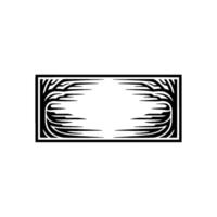 Geometric Tree Frame, Black and White , Abstract Border vector