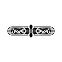 Geometric Black Ornament on White Ornamental , Elegant vector