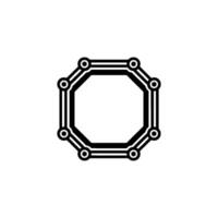 Geometric Octagon with Connected Circles - Minimalist vector