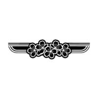 Black and White Floral Element on White Background vector