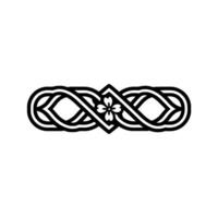 Intricate Celtic Knot with Floral Accent on White Background vector