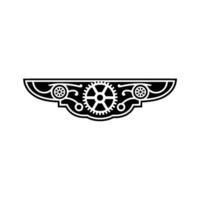 Steampunk Gear Element, Illustration on White, Abstract Decorative vector