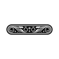 Elegant Black and White Decorative Border with Swirls and Snowflake Motifs vector