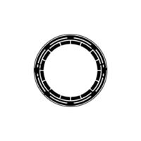Geometric Circular Element Black and White vector