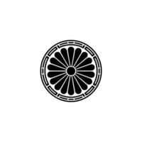 Japanese Crest Chrysanthemum Mon, Elegant Minimalist vector