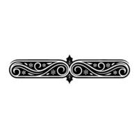 Elegant Winter Border Black White Scrollwork with Snowflakes vector